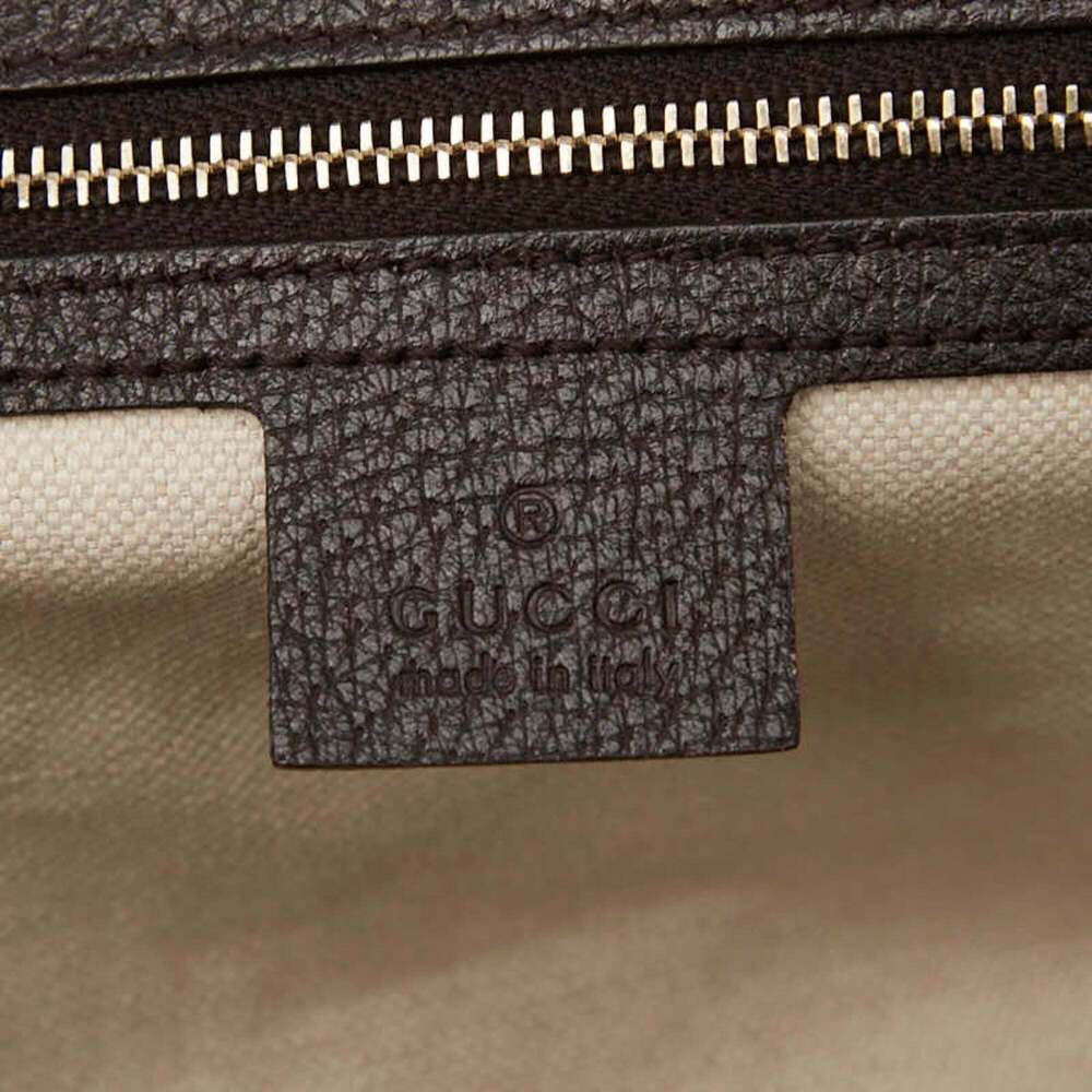 GUCCI Authentic Brown Leather Shoulder Bag - Picture 11 of 12